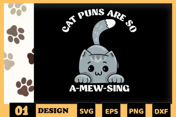 Animal Puns Cat a-Mew-Sing Funny