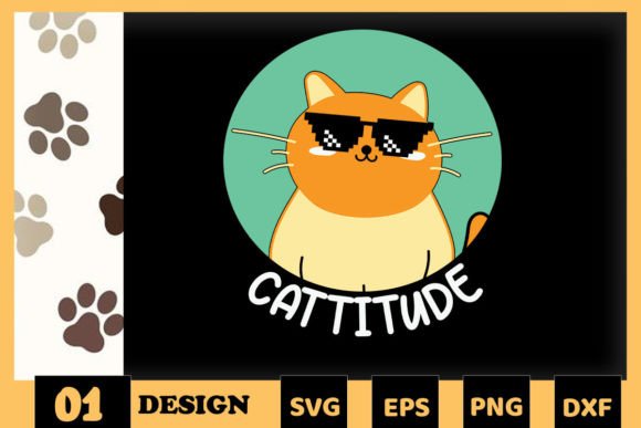 Animal Puns Cattitude Funny Cat Attitude