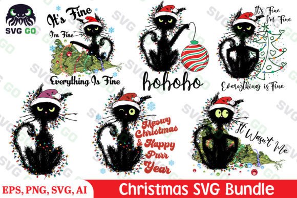 Black Cat Funny Christmas Bundle