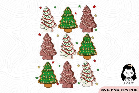 Christmas Tree Cakes Seamless SVG PNG
