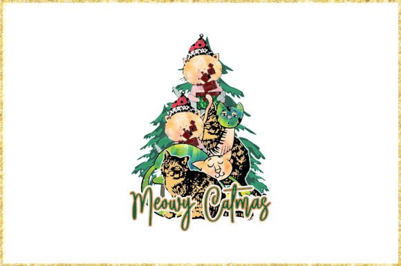 Christmas Tree Cat Sublimation