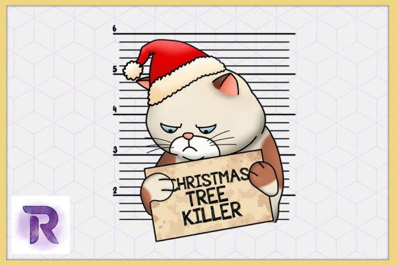 Christmas Tree Naughty Cat Sublimation