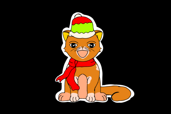 Cute Cat with Patches Illustration