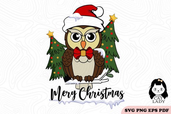 Cute Owl Christmas SVG PNG