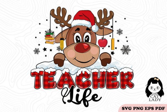 Cute Reindeer Teacherlife SVG PNG
