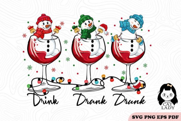 Drink Drank Drunk Christmas SVG PNG