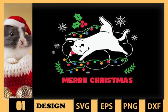 Funny Lazy Cat Christmas Lights