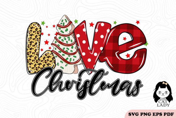 Love Christmas Cakes Letter SVG PNG