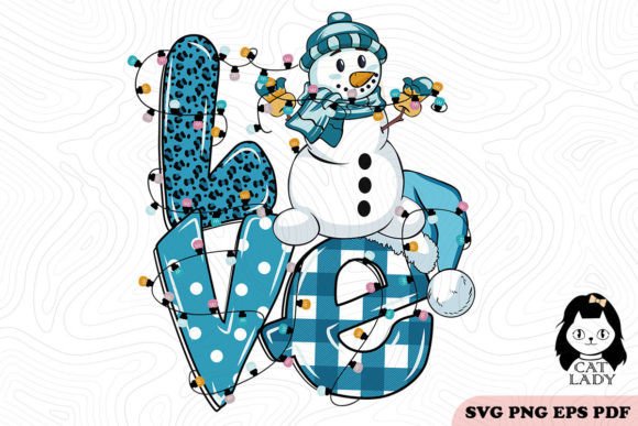 Love Snowman Winter Christmas SVG PNG