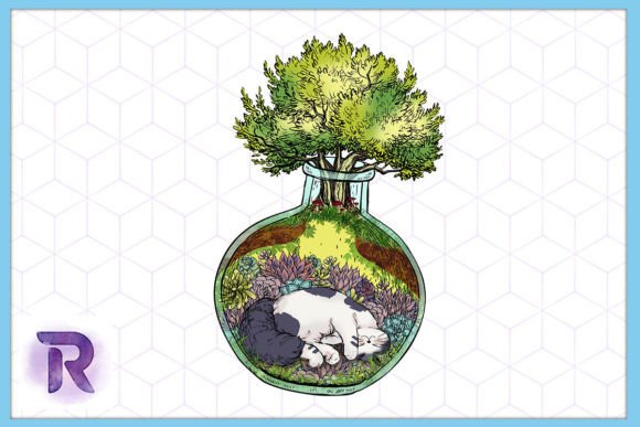 Relax Lazy Cat World in Jar PNG