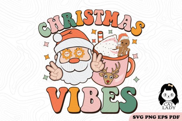 Retro Christmas Vibes SVG PNG