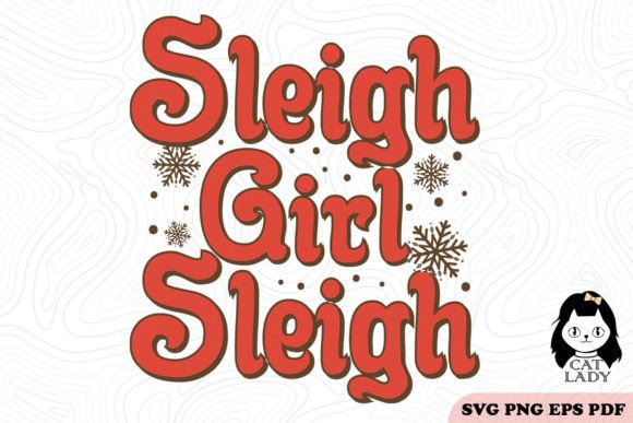 Retro Sleigh Girl Sleigh SVG PNG