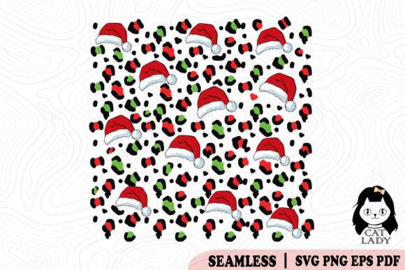 Santa Hat Leopard Pattern SVG PNG