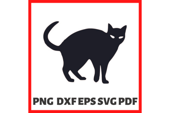 Scary Black Cat and Bat Logo