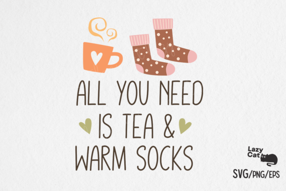 Tea Warm Socks Fall SVG Design